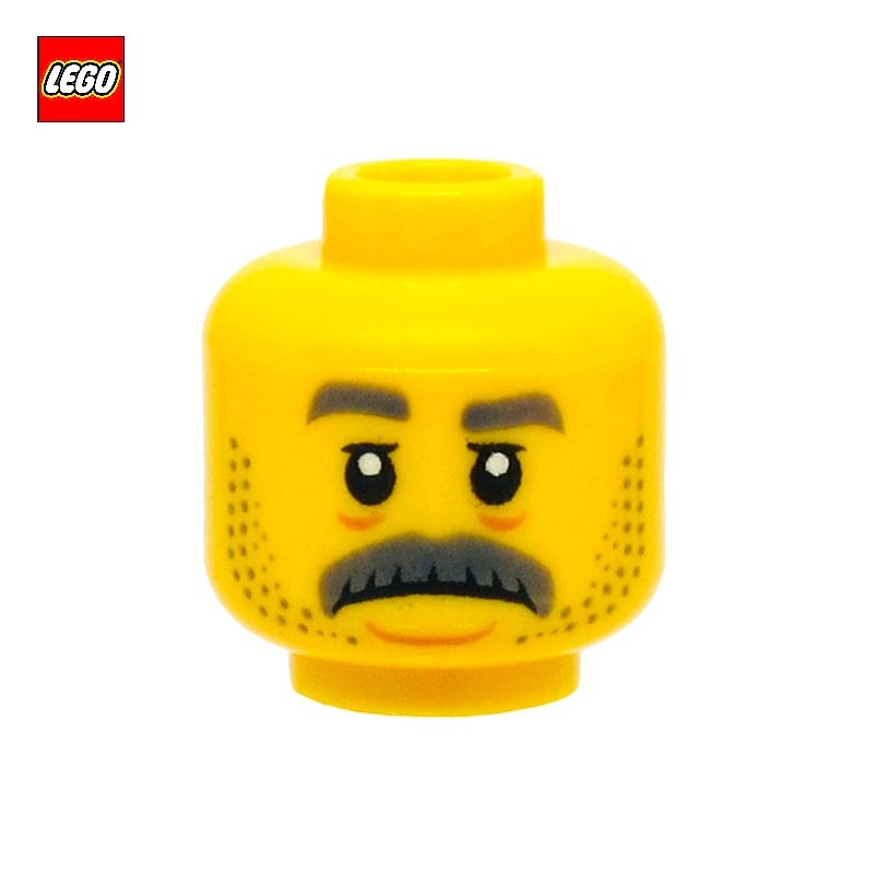 Minifigure Head Old Man with Moustache - LEGO® Part 66114