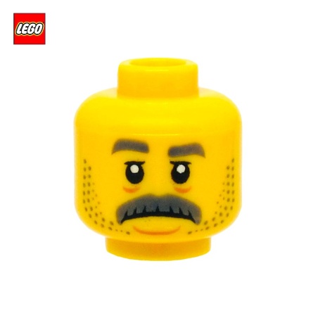 Tête de minifigurine homme moustachu - Pièce LEGO® 66114