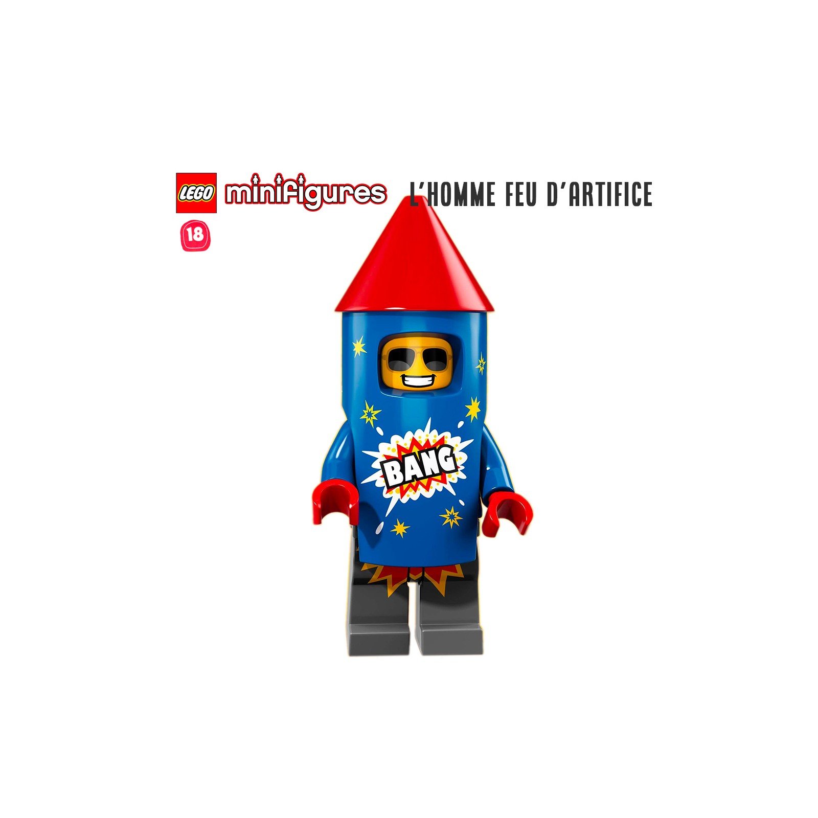 Minifigure LEGO® Série 18 - L'homme feu d'artifice