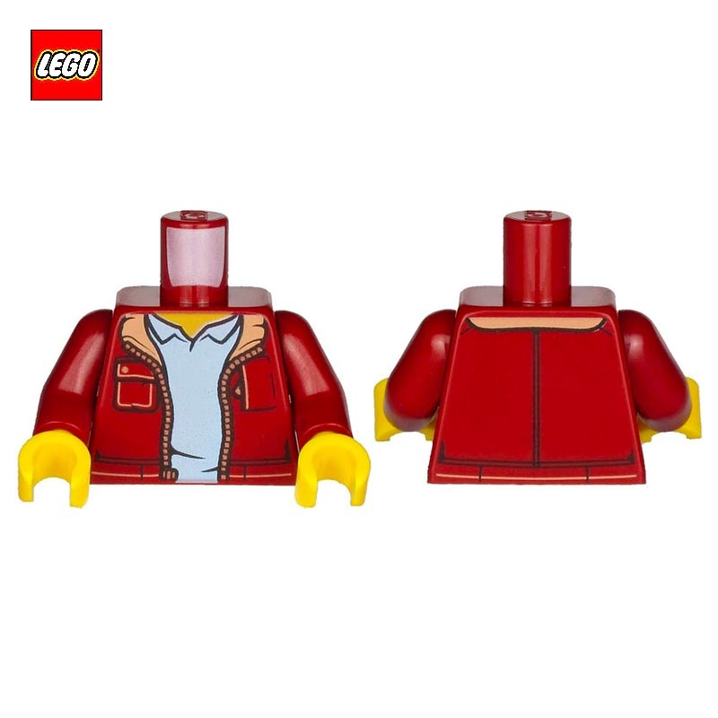 Minifigure Torso Jacket with Zipper and Pockets - LEGO® Part 76382