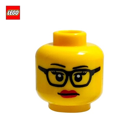 Tête de minifigurine femme à lunettes - Pièce LEGO® 3626cpb0912