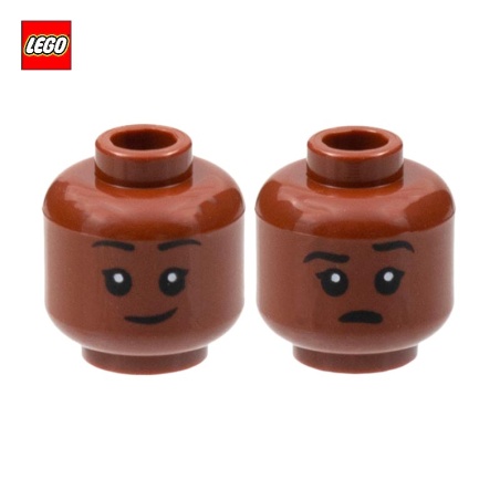 Tête minifigurine femme noire (2 faces) - Pièce LEGO® 93681