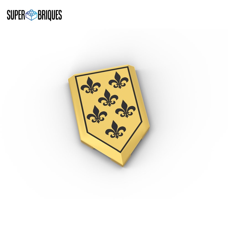 Golden Coat of Arms 2x3 Heraldic Lilys - Custom LEGO® Part