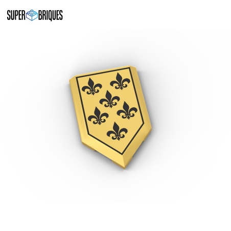 Blason doré 2x3 Fleurs de Lys - Pièce LEGO® customisée