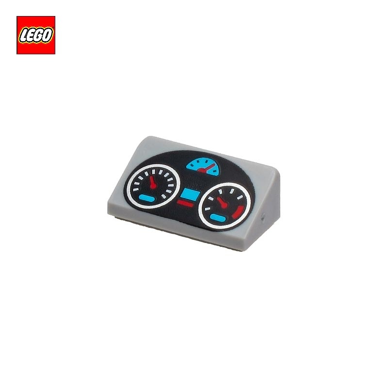 Brique inclinée 1x2 30° motif tableau de bord - Pièce LEGO® 73784