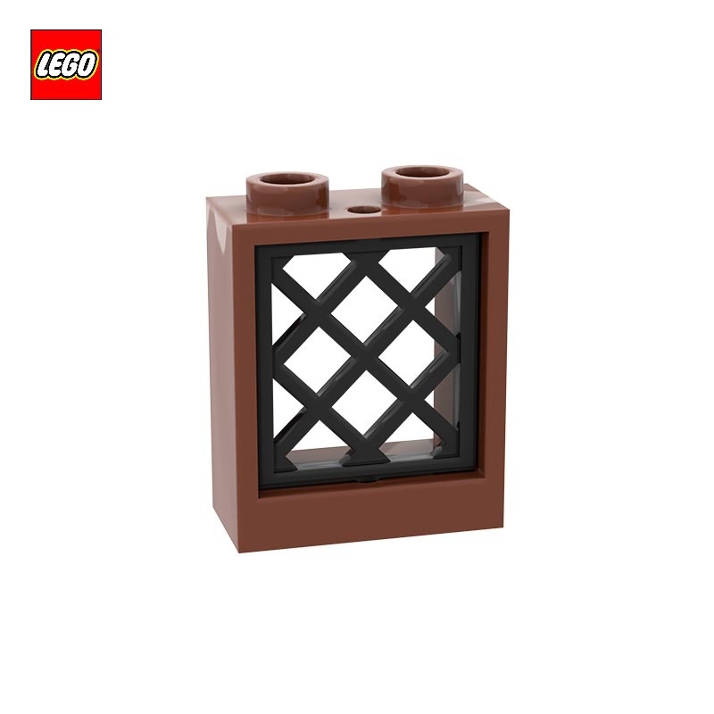 Fenêtre 1x2x2 + vitre grillagée noire - Pièces LEGO® 60592 + 38320